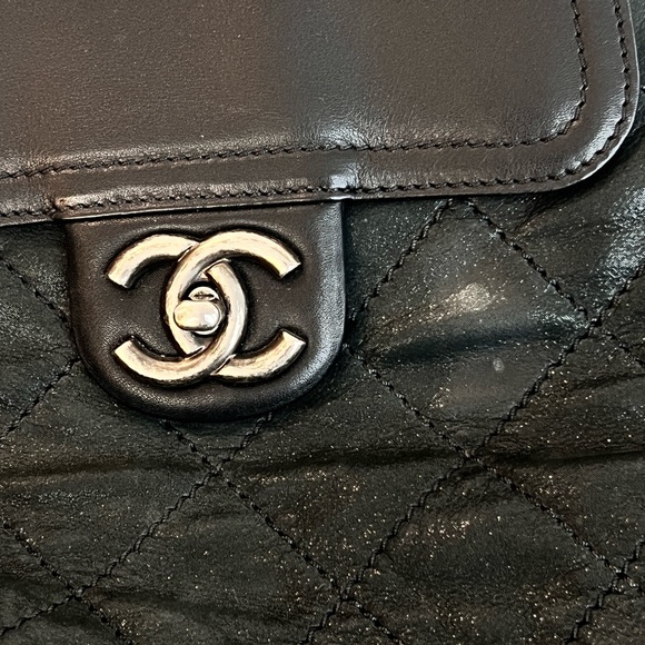 CHANEL Iridescent Calfskin Quilted In The Mix Shopping Tote Black - Picture 8 of 9